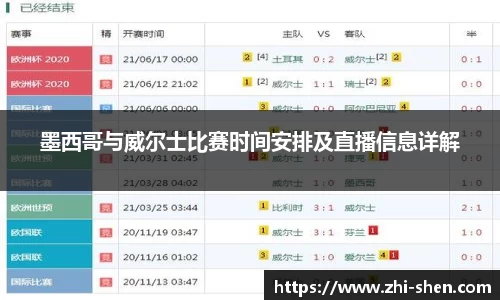 墨西哥与威尔士比赛时间安排及直播信息详解